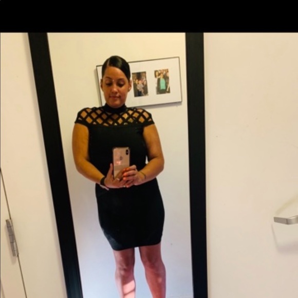 BLACK BODYCON FASHIONOVA DRESS - Picture 2 of 4